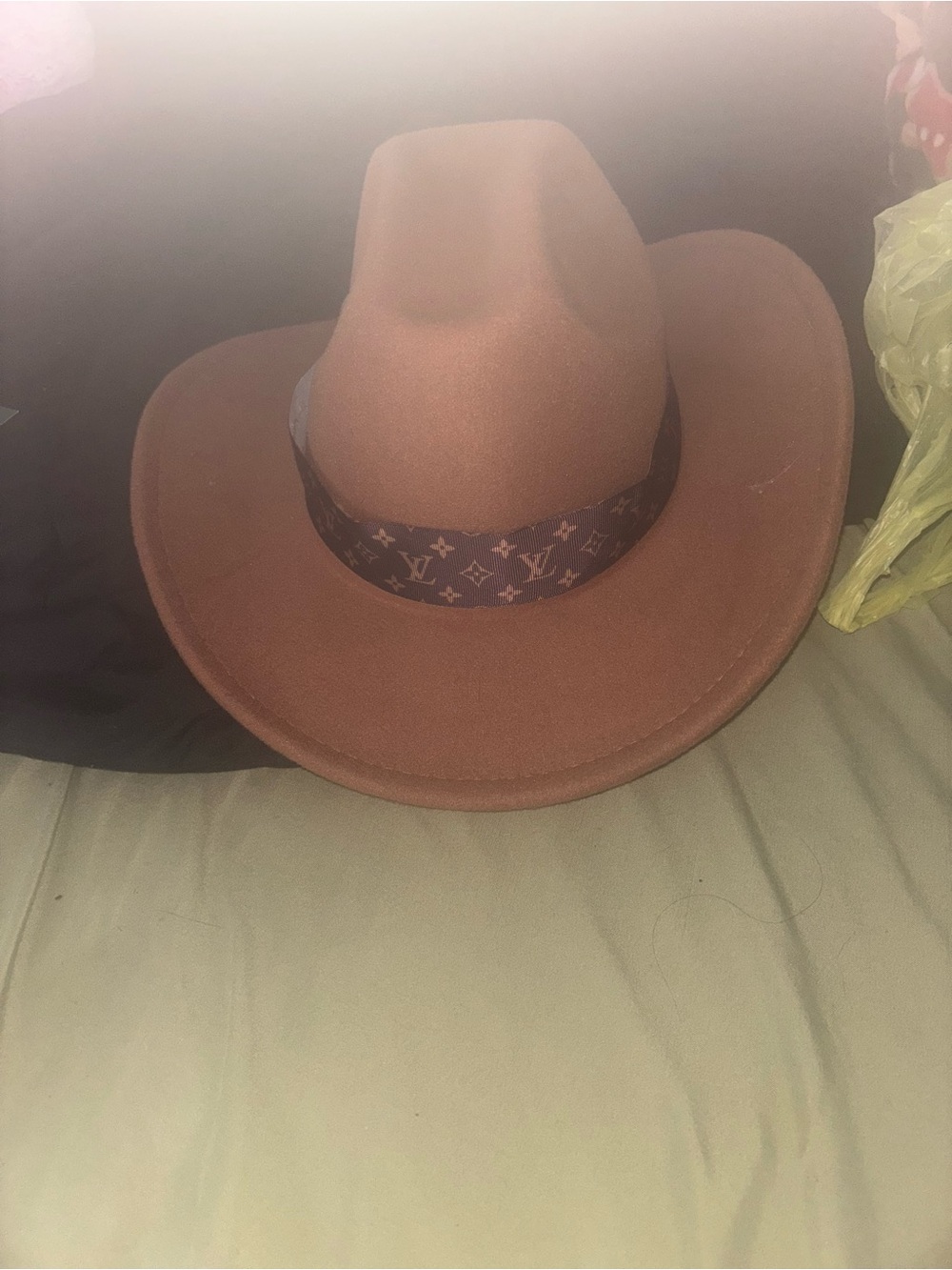Louis Vuitton Brown Felt Cowboy Hat with Monogram Band